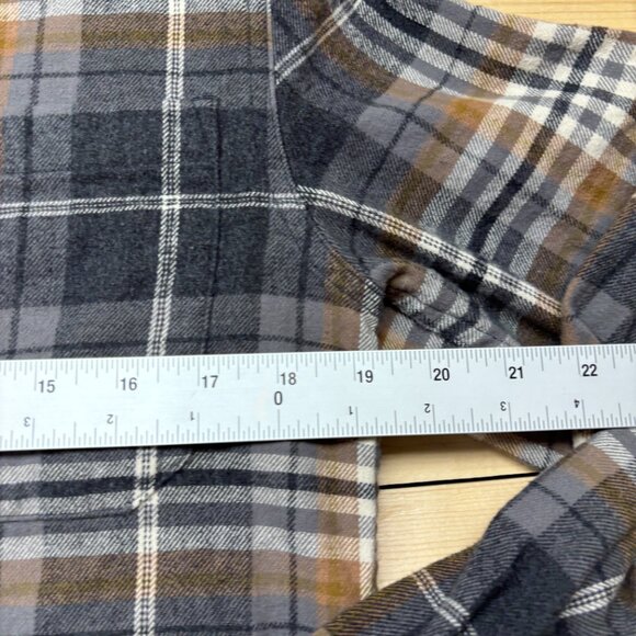 Eddie Bauer Flannel Shirt Small Gray Brown Button Up Long Sleeve Outdoors - Picture 6 of 12